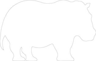 hippopotame contour silhouette vecteur
