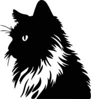 birman chat silhouette portrait vecteur