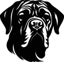 napolitain mastiff silhouette portrait vecteur