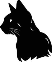 pixiebob chat silhouette portrait vecteur