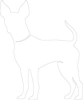 miniature pinscher contour silhouette vecteur