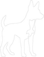 basenji contour silhouette vecteur