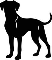 Rhodesian Ridgeback noir silhouette vecteur