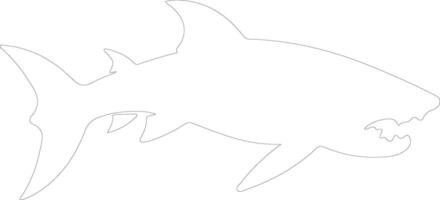 requin à l'emporte-pièce contour silhouette vecteur