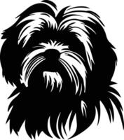 Lhassa apso noir silhouette vecteur