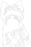 Yorkshire terrier contour silhouette vecteur