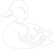 canard contour silhouette vecteur