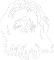 Lhassa apso contour silhouette vecteur