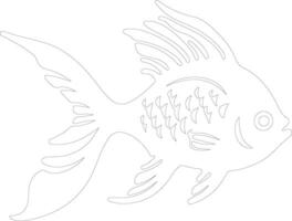 poisson osseux contour silhouette vecteur
