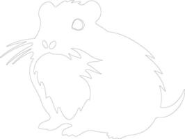 hamster contour silhouette vecteur