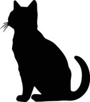américain poil dur chat noir silhouette vecteur