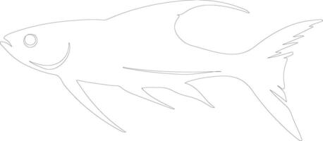 Dinichthys contour silhouette vecteur