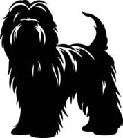 briard noir silhouette vecteur