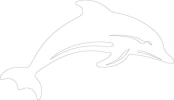 dauphin Pointé contour silhouette vecteur