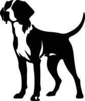 américain chien courant noir silhouette vecteur