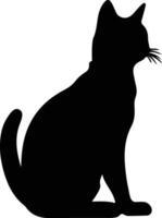 Javanais chat silhouette portrait vecteur
