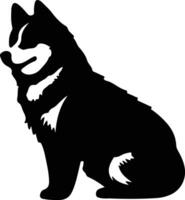 esquimau chien noir silhouette vecteur