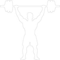 musculation contour silhouette vecteur