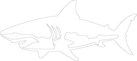 mégalodon contour silhouette vecteur