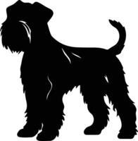 doux recouvert froment terrier noir silhouette vecteur