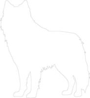 alaskan malamute contour silhouette vecteur