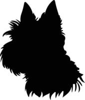 cairn terrier silhouette portrait vecteur