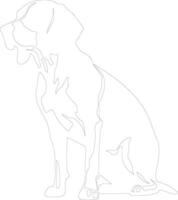 américain chien courant contour silhouette vecteur