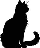 Laperm chat noir silhouette vecteur