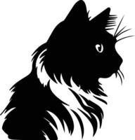 birman chat silhouette portrait vecteur