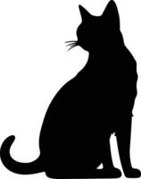 russe bleu chat noir silhouette vecteur