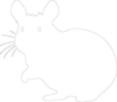 chinchilla contour silhouette vecteur