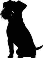 frontière terrier noir silhouette vecteur