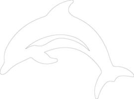dauphin Pointé contour silhouette vecteur