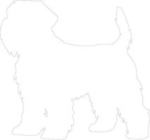 noir russe terrier contour silhouette vecteur