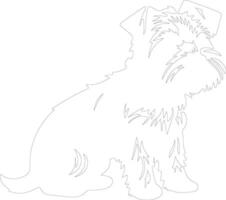 Norfolk terrier contour silhouette vecteur