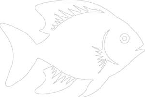 poisson-lune contour silhouette vecteur