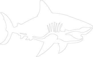 tigre requin contour silhouette vecteur