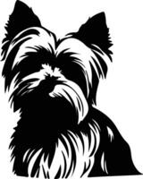 Yorkshire terrier noir silhouette vecteur