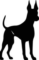 doberman pinscher noir silhouette vecteur