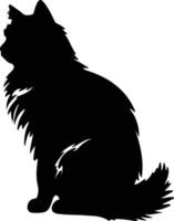 sibérien chat noir silhouette vecteur