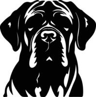 mastiff noir silhouette vecteur