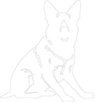 australien bétail chien contour silhouette vecteur