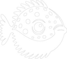 poisson-globe contour silhouette vecteur