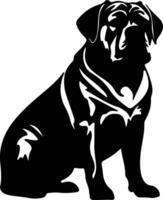 dogue de Bordeaux noir silhouette vecteur