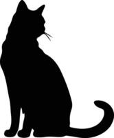 Chypre chat noir silhouette vecteur