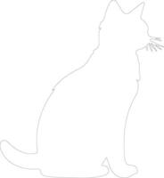 cymrique chat contour silhouette vecteur