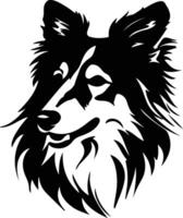 shetland chien de berger silhouette portrait vecteur