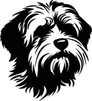 dandy Dinmont terrier silhouette portrait vecteur