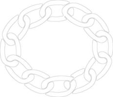 chaîne icône contour silhouette vecteur
