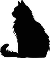 montagnard chat silhouette portrait vecteur